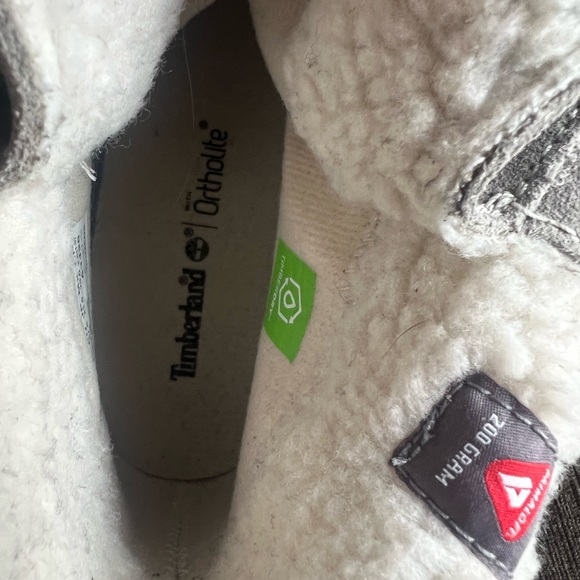Timberland Women's Gray Linden Woods Waterproof Fold Down Teddy Fleece Boots 6.5 - Picture 8 of 12